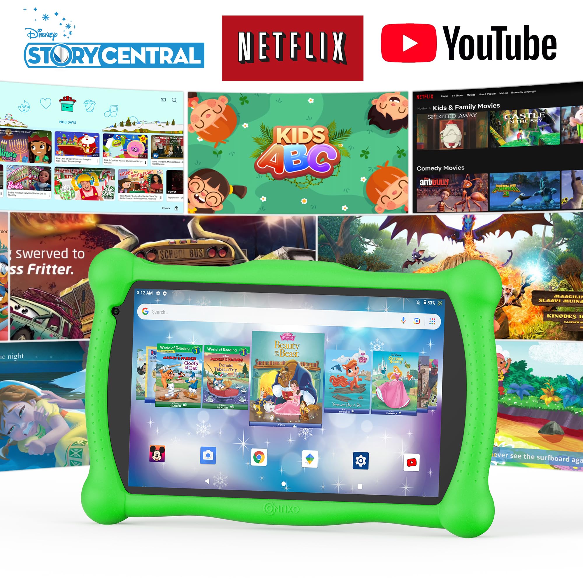 Contixo Kids Tablet V10, 7-inch HD, Ages 3-7, Toddler Tablet with Camera, Parental Control, 32GB,WiFi, Learning Tablet for Children with Teacher's Approved Apps, Kid-Proof Case & Stylus, Green