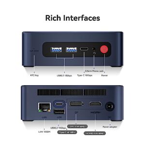 Beelink SEi10 Mini PC, Intel i5-1035G7(Up to 3.7 GHz) Mini Computers, 16GB RAM 1TB PCIe3.0 SSD, Dual Type-C Ports Desktop PC with 4K@60HZ Triple Display DP&HDMI&Type-C/WiFi6/BT5.2/1000M LAN/USB3.2