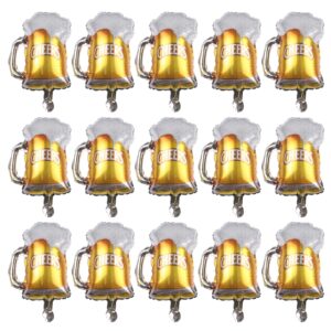 15 pcs beer mug cheers foil balloons gold 16 inch mylar balloon birthday beer festival beer theme party decoration supplies