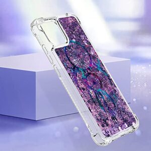 CAIYUNL for Samsung Galaxy A04E Phone Case with Screen Protector, Women Girls Glitter Bling Floating Liquid Cute Soft TPU Slim Silicone Shockproof Protective Cover for Samsung Galaxy A04E Case-Purple