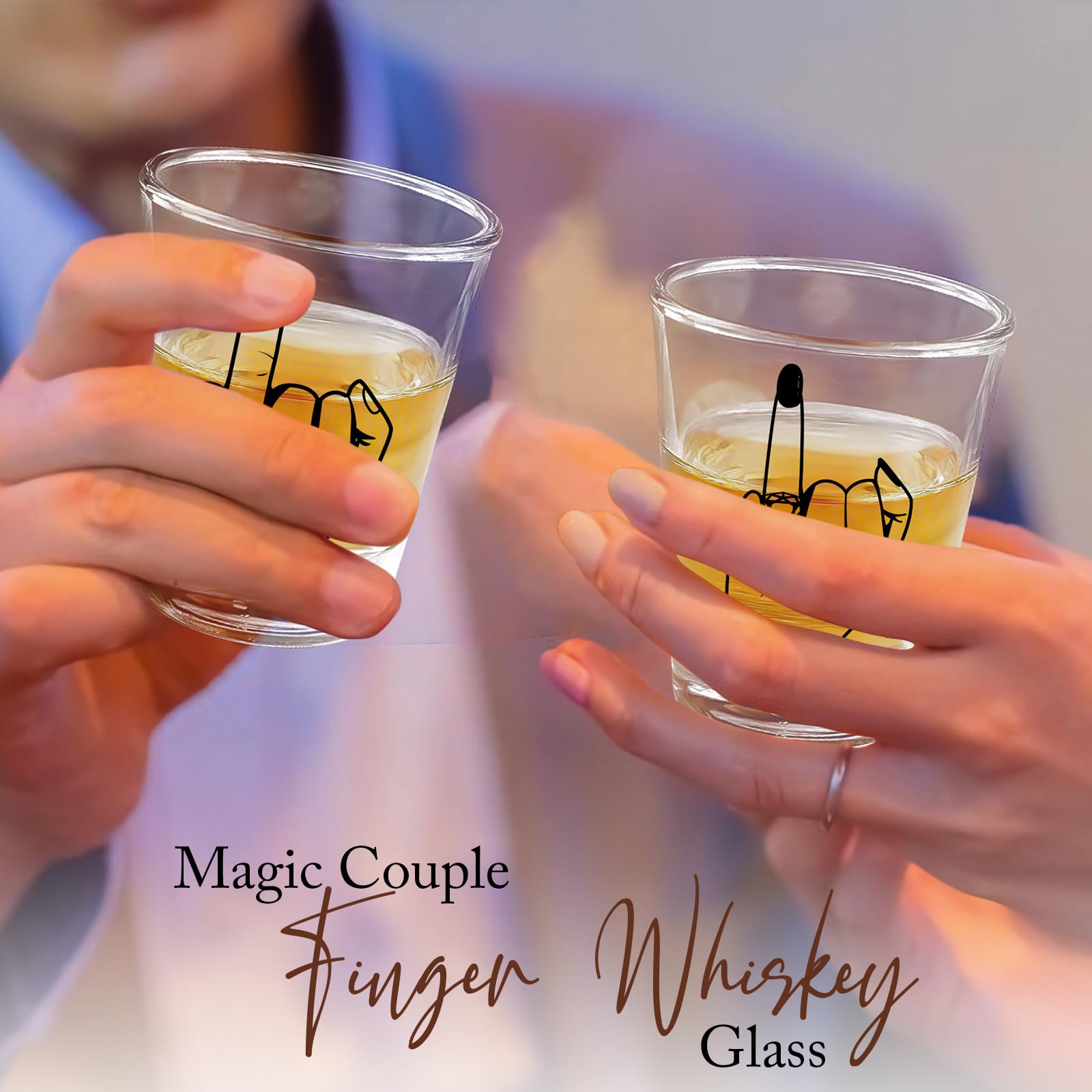 comfit Engagement Gifts for Couples - Fiance Fiancee Engagement Gift Wine Whiskey Glass, Engaged Gifts for Boyfriend,Girlfriend,Couples Newly Engaged