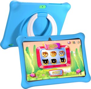sgin 10 inch android 12 tablet for kids with case 2gb ram 64gb rom kids tablets with dual camera, parental control app, iwawa pre installed, educational games (blue)