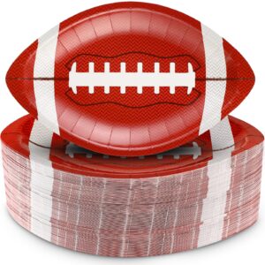 zubebe 200 pcs football paper plates disposable football party supplies snack sports plates football birthday party favors disposable football serving trays for game day sports event tailgate party