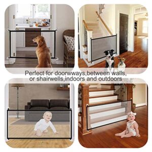 Portable Mesh Baby Gate 43.3"x30.9",Black Mesh Magic Pet Dog Gate for Stairs/Doorways/Hallways Easy-Install Child's Safety Gates Folding for Indoor and Outdoor Safety Gate Install Anywhere for Dogs