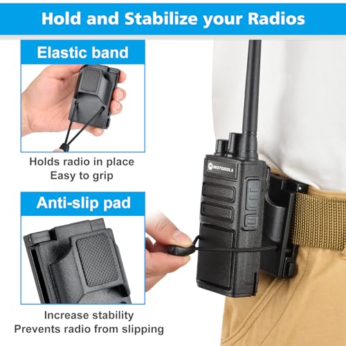 iGuerburn Tactical Radio Holder Duty Belt Accessories for 1.5"/1.75"/2" Belts, Radio Holster for Duty Belt Walkie Talkie Clip Law Enforcement Accessories for Motorola, BaoFeng, Midland, Hytera Radios