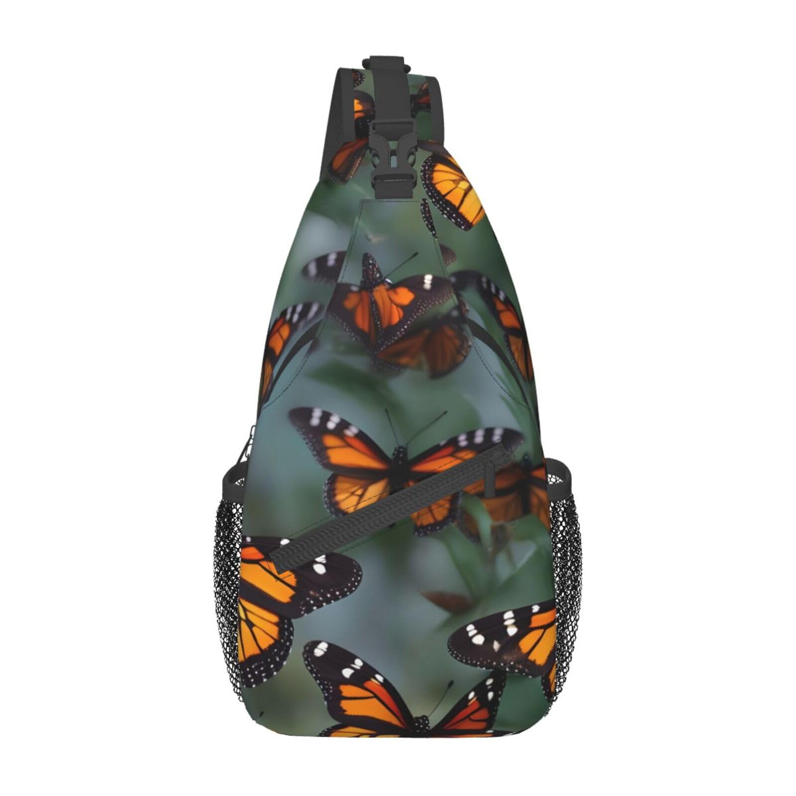 Monarch butterflies print Sling Backpack Man Woman Multipurpose Chest Bag Travel Daypack Cross Body Bag