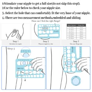 bliblo Nipples Sizer,Silicone Nipple Ruler of Flange Size,Breast Flange Measuring Breast Pump Sizing Tool,Breast Pump Sizing Tool,Nipple Ruler for Flange Sizing (Blue)