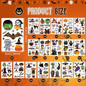 704 Pieces Halloween Temporary Tattoos for Kids, Children Fake Tattoos Stickers Party Supplies, Pumpkin Lantern Ghost Vampire Tattoo Body Sticker Halloween Party Themed Accessory Decorations