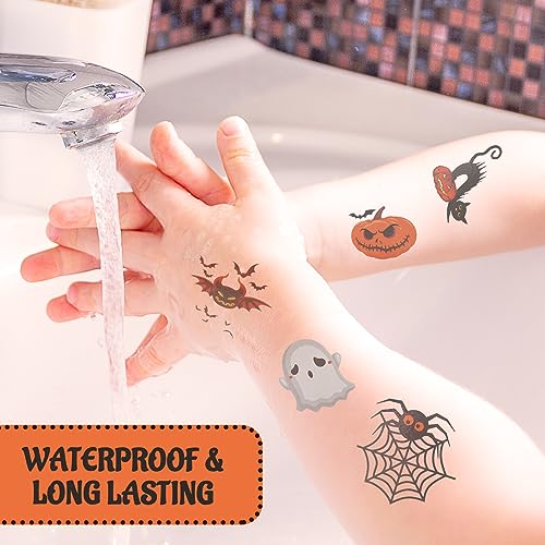 Basuwu 180PCS Halloween Temporary Tattoos for Kids - Waterproof Stickers, Themed Gift