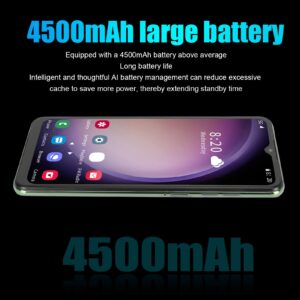 ANGGREK 6.52 Inch Smart Phones with Handwriting Pen Face Unlock 4G 5GWifi Mobile Phone for Adults 6G 128G 100‑240v (Green)