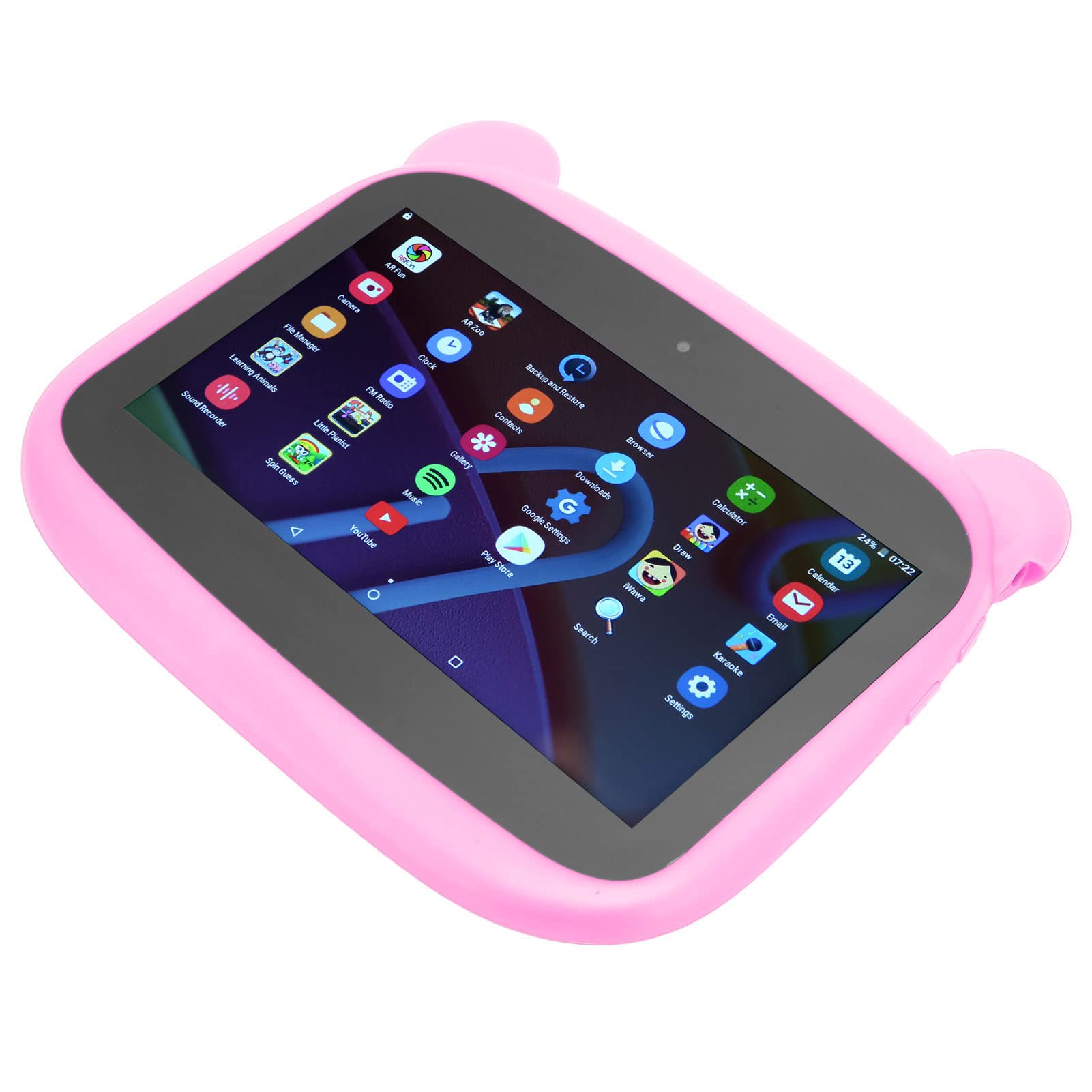 Acogedor Little Bear Shaped Kids Tablet, 7 Inch, Octa Core, 32GB ROM, 5000mAh Battery, 5G WiFi Dual Band, for Android 10.0, Dual Camera, IPS HD Display, Eyes Protection (US Plug)