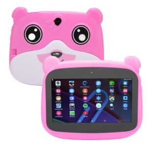 Acogedor Little Bear Shaped Kids Tablet, 7 Inch, Octa Core, 32GB ROM, 5000mAh Battery, 5G WiFi Dual Band, for Android 10.0, Dual Camera, IPS HD Display, Eyes Protection (US Plug)