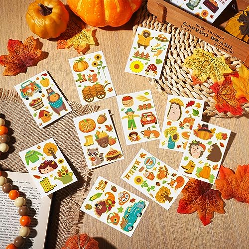 Demissle 72 Sheets fall Temporary Tattoos for Kids Baseball Temporary Tattoos Stickers Thanksgiving Bee Tattoos for Kids Party Supplies (Animal)