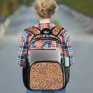 Mularoka Abstract Giraffe Print Brown Clear Backpack with Reinforced Padded Straps Heavy Duty PVC Transparent Backpack See Through Casual Day Packs