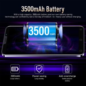 ANGGREK 14 Pro Max Smartphone 5.0 Inch 3G Network 4GB RAM 32GB for Android 10 Mobile Phone 100‑240V Blue (US Plug)