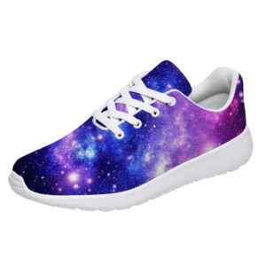 lodaden blue purple galaxy shoes for women men, 3d print universe galaxy nebula sneakers tennis walking shoes gifts for friends,us size 10.5