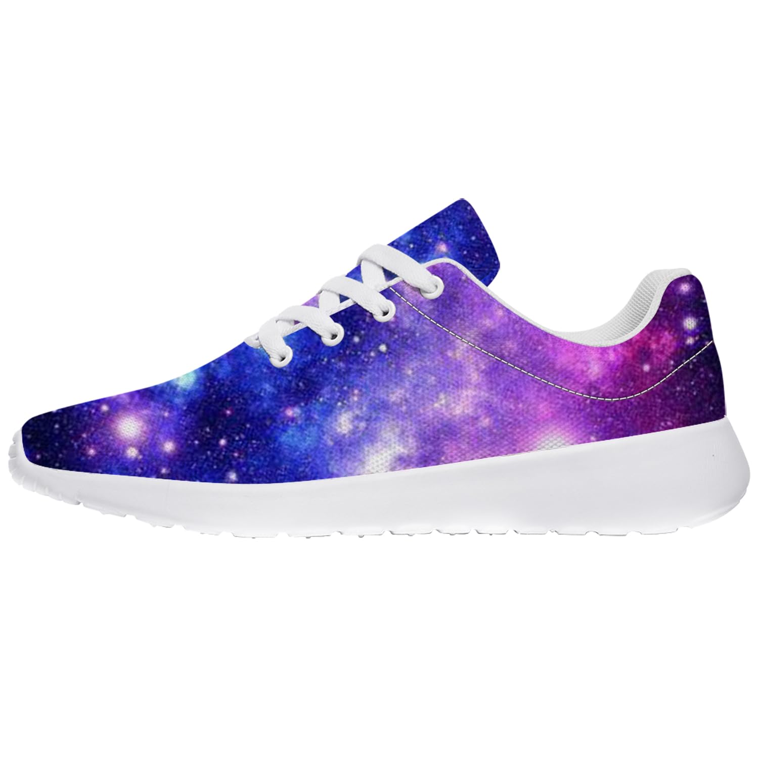 lodaden Blue Purple Galaxy Shoes for Women Men, 3D Print Universe Galaxy Nebula Sneakers Tennis Walking Shoes Gifts for Friends,US Size 10.5