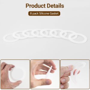 Gasket Seal Ring Replacement for Aluminium Stovetop Coffee Maker Pots 3 Cups & 4 Cups Spare Food Grade Silicone (Better Than Rubber) -8 PACK