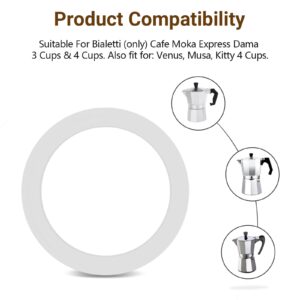 Gasket Seal Ring Replacement for Aluminium Stovetop Coffee Maker Pots 3 Cups & 4 Cups Spare Food Grade Silicone (Better Than Rubber) -8 PACK