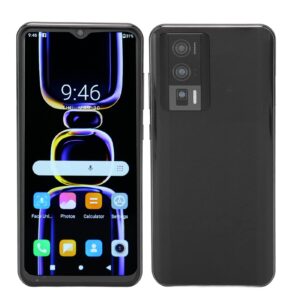 anggrek k60 phone 6.53 inch 6gb ram 128gb rom face id fhd processor octa core smart phone for android12 100‑240v black (us plug)