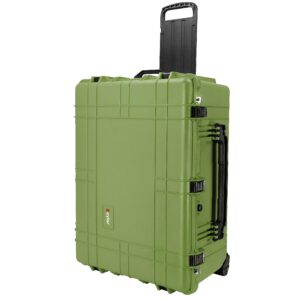 eylar xxl 31.5" protective gear roller case water and shock resistant w/foam (green)