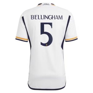 pro soccer specialists bellingham #5 home soccer jersey 2023/24 (small) white