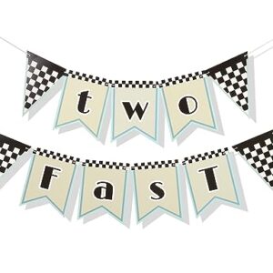 Two Fast Birthday Decorations - Two Fast Banner Racing Car Birthday Party Supplies 2nd Birthday Banner