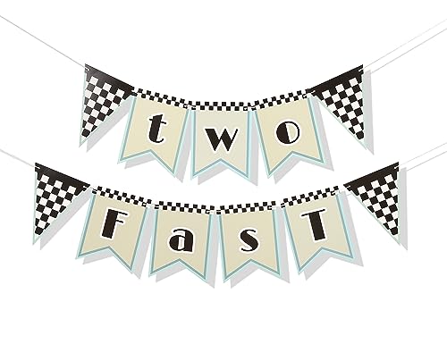 Two Fast Birthday Decorations - Two Fast Banner Racing Car Birthday Party Supplies 2nd Birthday Banner