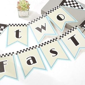 Two Fast Birthday Decorations - Two Fast Banner Racing Car Birthday Party Supplies 2nd Birthday Banner