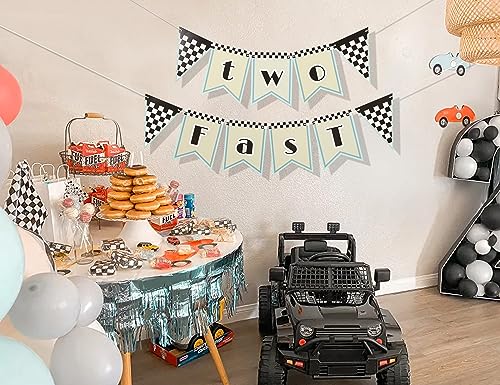 Two Fast Birthday Decorations - Two Fast Banner Racing Car Birthday Party Supplies 2nd Birthday Banner