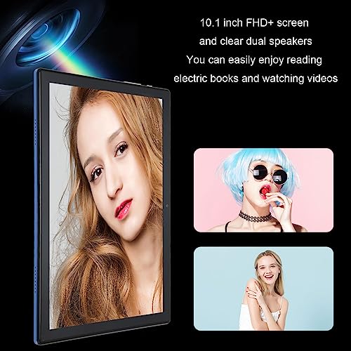 jerss 10.1 Inch Tablet 5G WiFi 8GB 256GB 2 in 1 100-240V Night Reading Mode Tablet PC with Keyboard for Ruggedness (US Plug)