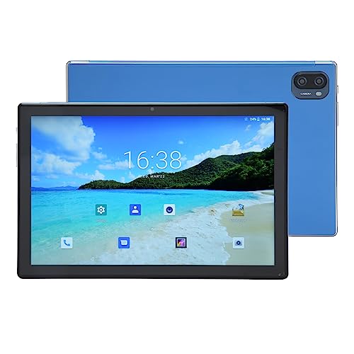 jerss 10.1 Inch Tablet 5G WiFi 8GB 256GB 2 in 1 100-240V Night Reading Mode Tablet PC with Keyboard for Ruggedness (US Plug)