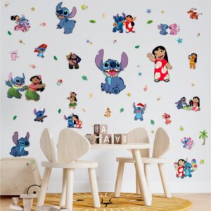 2 Sheets Cartoon Wall Decals, Large Removable Waterproof Peel and Stick Wall Stickers Ideal for Boys Girls Bedroom Bathroom Living Room Nursery Playroom Wall Decor