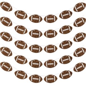 5 count football party banner football paper garland sports theme hanging decorations glitter football banner for superbowl game day boys birthday baby shower party supplies