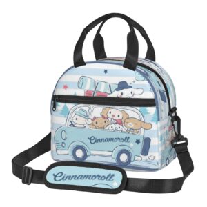 nueyes cute cartoon insulated lunch bag reusable tote bag for men women office camping picnic beach-2