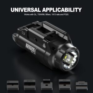 Feyachi HL-20 Pistol Light 1000 Lumen Upgrade LED Weapon Light Compact Rail Mounted Handgun Tactical Flashlight Rail Locating Keys for Picatinny