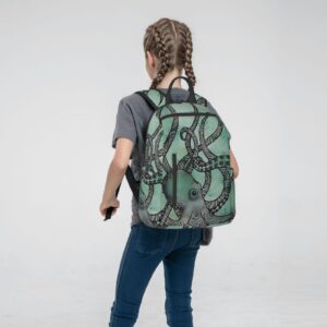 DEHIWI Green Octopus Casual Backpack Bag Lightweight Laptop Bag Travel Laptop Backpack For Women Men