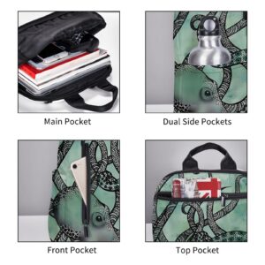 DEHIWI Green Octopus Casual Backpack Bag Lightweight Laptop Bag Travel Laptop Backpack For Women Men