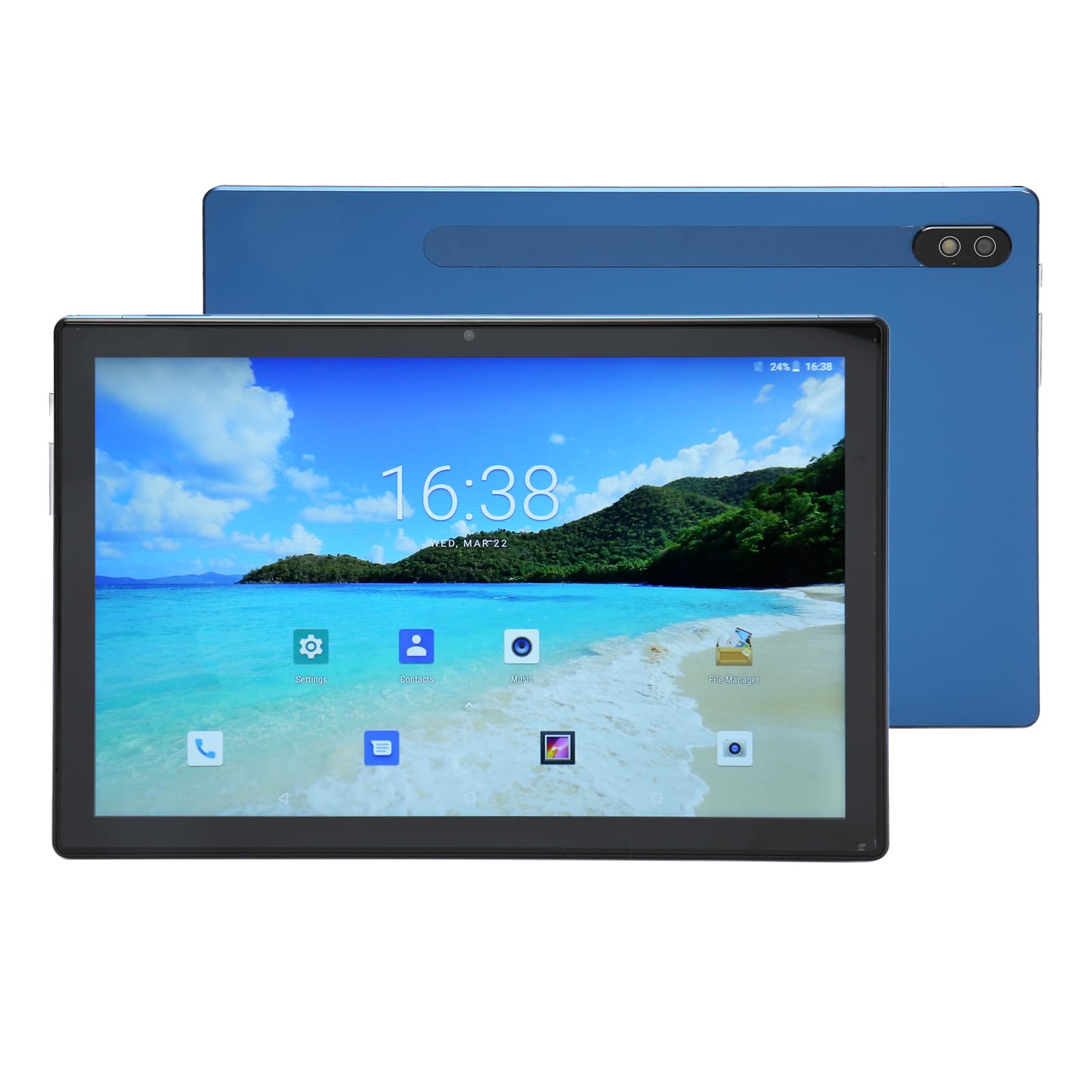 Digital Tablet, 8GB RAM 256GB ROM 2 in 1 Tablet 10.1 Inch Blue 7000mAh FDH Screen for Video for Reading (US Plug)