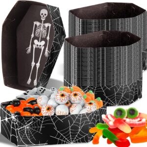 tenceur 100 pieces halloween coffin snack trays halloween party food supplies coffin boxes for treats for halloween storage charcuterie board serving supplies