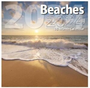 2024 beaches full size wall calendar for planning, scheduling, and organizing