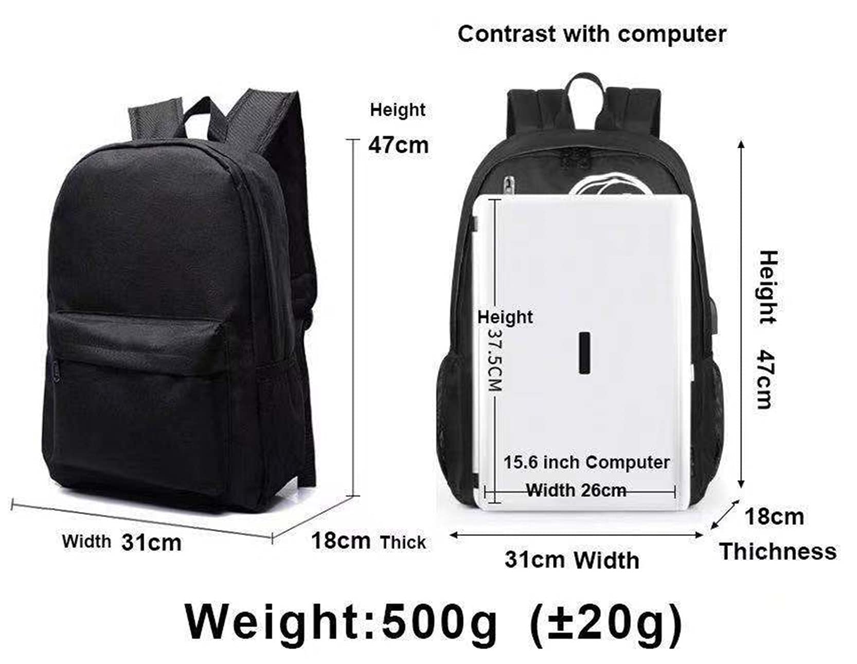 Gengx Unisex NASA Lightweight Bookbag Casual Daypack,Novelty Bagpack Multifunction Rucksack for Travel