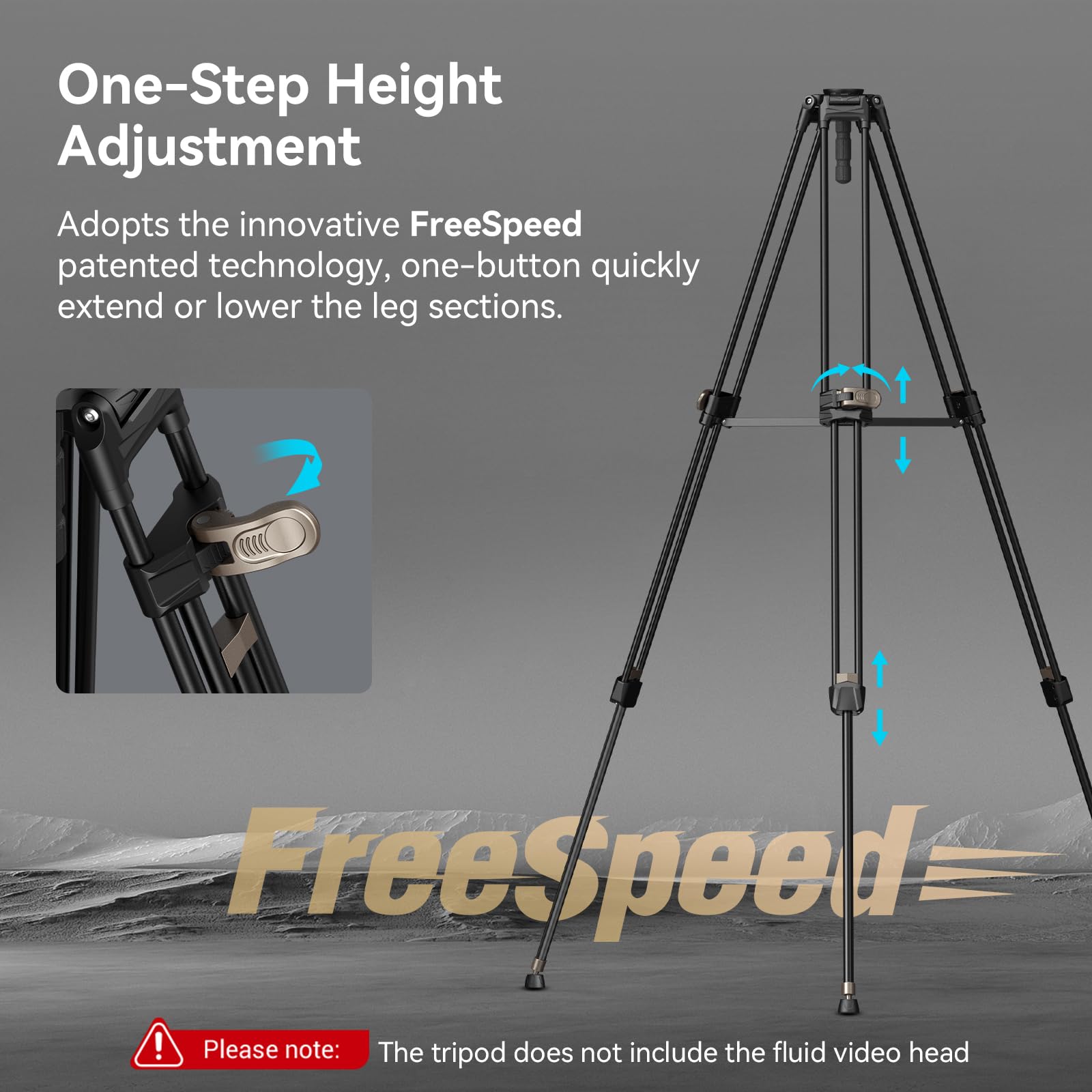 SmallRig AD-80 FreeBlazer Heavy-Duty Tripod, 71" Video Tripod with 75mm Bowl Adapter,One-Step Height Adjustment, Load up to 33lbs, Professional Tripod for DSLR, Camera, Camcorder - 4164