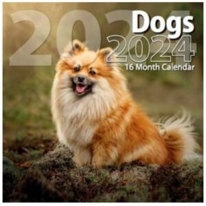 2024 dogs full size wall calendar for planning, scheduling, and organizing