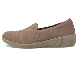 skechers women's arya-clear skies loafer, dark taupe, 5