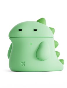 eletiuo case compatible with apple airpods 1st&2nd generation, unique soft silicone skin charging case cartoon cute dinosaur design protective cover for girls kids and women men,green