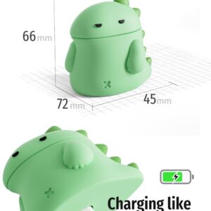 ELETIUO Case Compatible with Apple Airpods 1st&2nd Generation, Unique Soft Silicone Skin Charging Case Cartoon Cute Dinosaur Design Protective Cover for Girls Kids and Women Men,Green