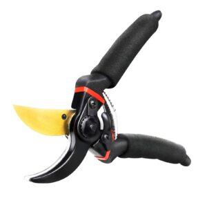 bypass pruning shears for garden - effortless pruning shears for grapevines, bonsai gardens - trim tree branches and flowers with ease, with sk5 steel sharp blades and soft cushion grip handle