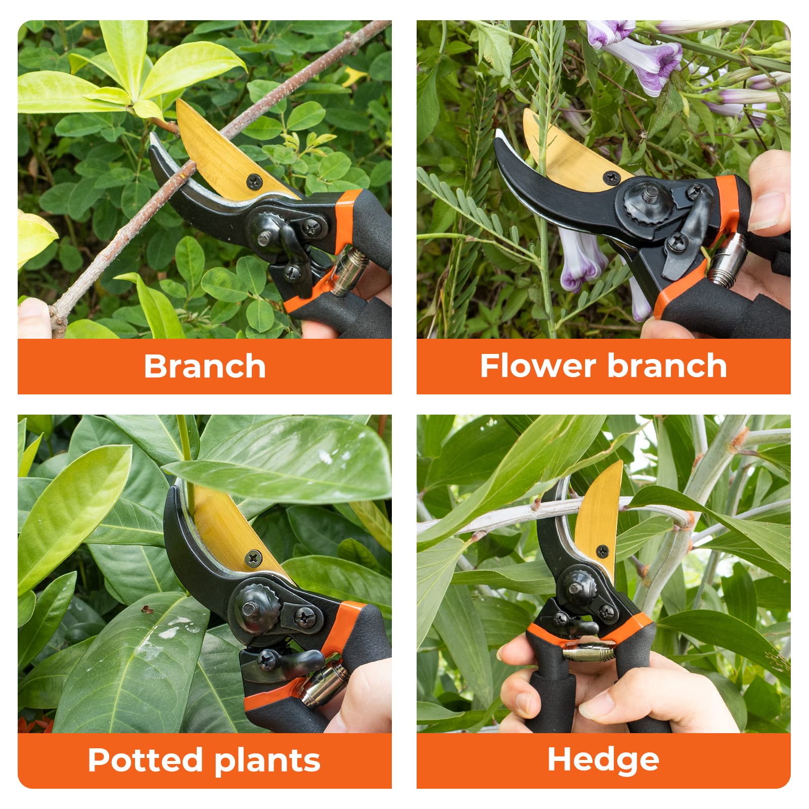 Bypass Pruning Shears for Garden - Effortless Pruning Shears for Grapevines, Bonsai Gardens - Trim Tree Branches and Flowers with Ease, with SK5 Steel Sharp Blades and Soft Cushion Grip Handle