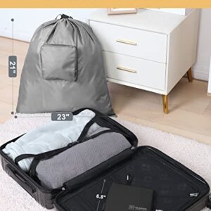 Travel Laundry bags, 2 Pack [Upgraded] Dirty Laundry Travel Bag, Foldable Dirty Clothes Bag for Traveling, Washable and Small Laundry Bag with Handles for Suitcase, Gym, Camping